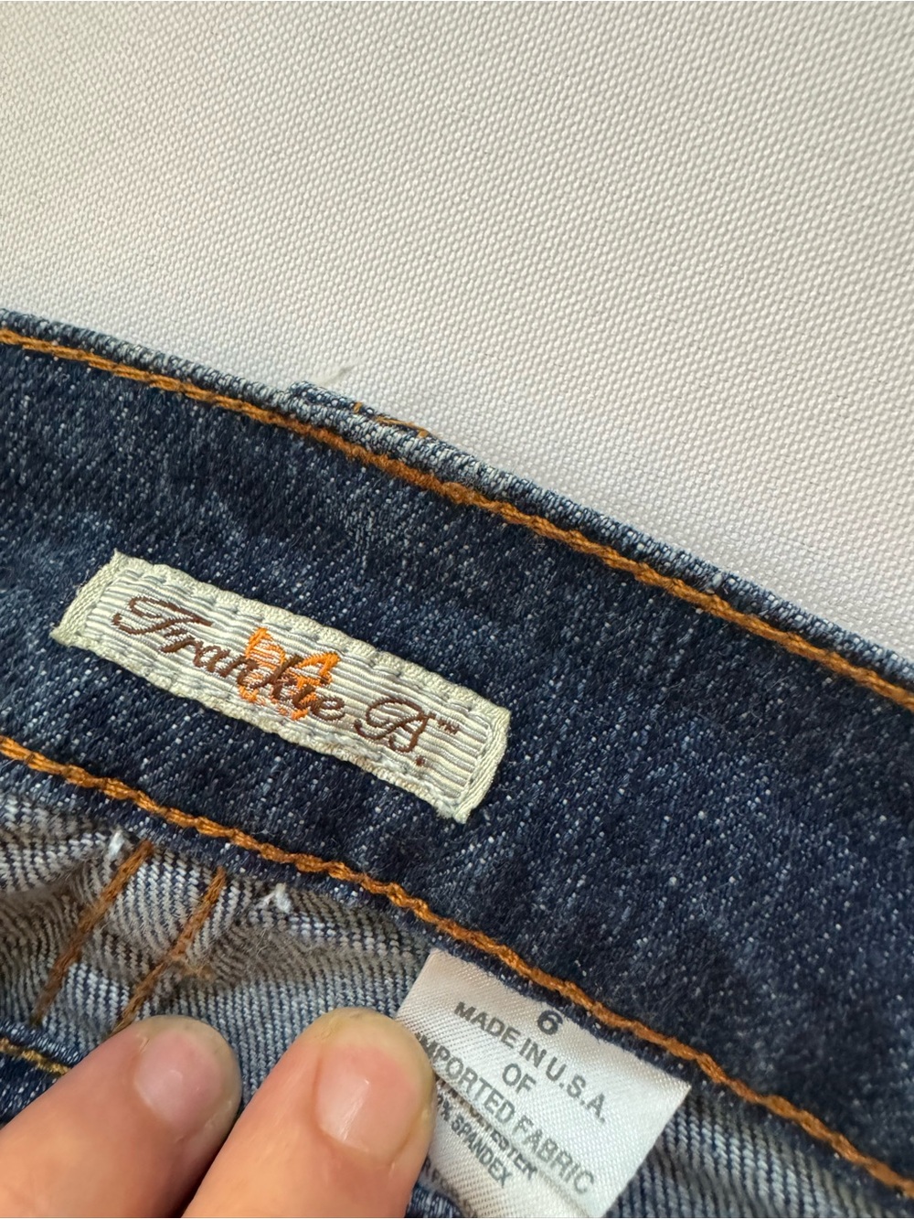 Frankie B. Blue Denim Flared Jeans with Colorful Embroidered Butterfly Pockets - Picture 6 of 6
